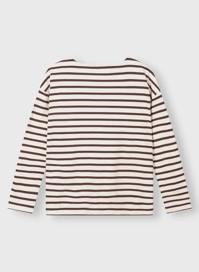 10DAYS W2510 boat neck top stripes ecru/wine