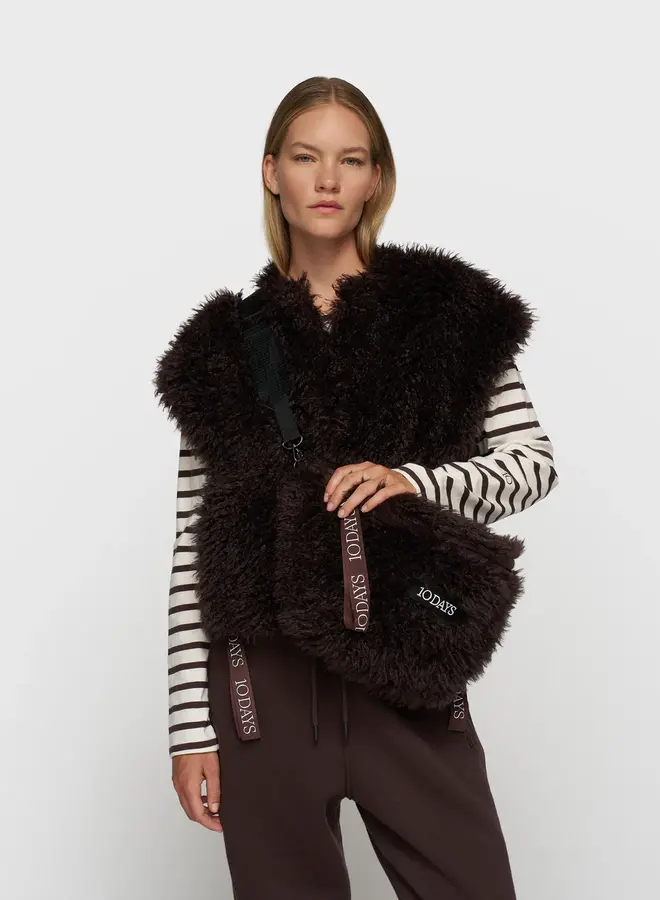 10DAYS W2510 hairy cross body bag deep wine