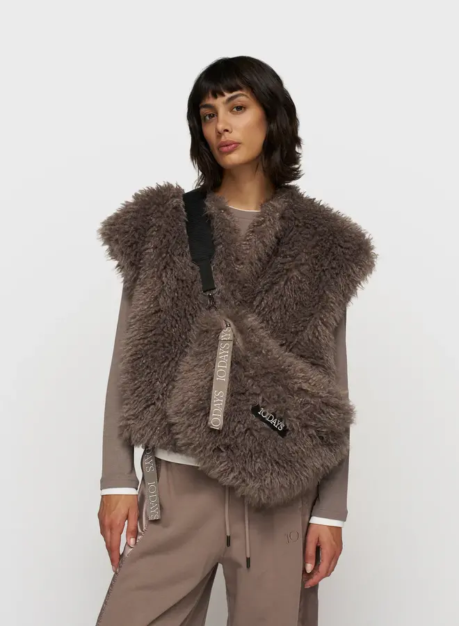 10DAYS W2510 hairy cross body bag moonrock