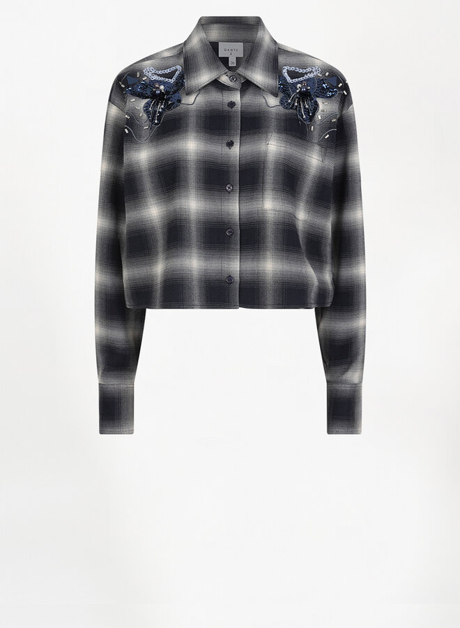 Dante6 eason check embellished blue