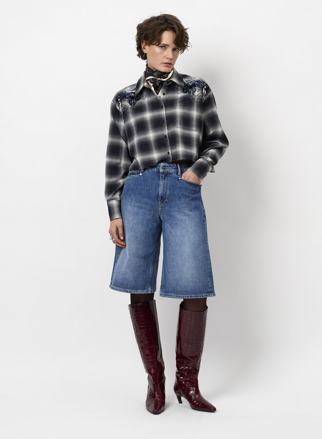 Dante6 eason check embellished blue