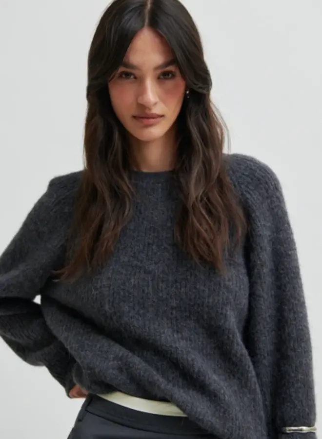 Second F. flare knit dark grey