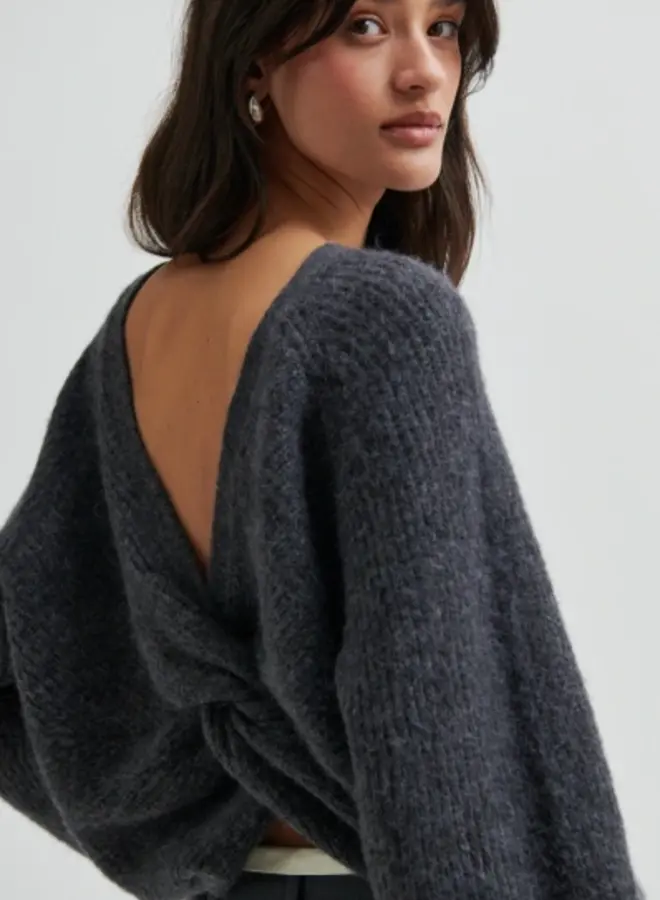 Second F. flare knit dark grey