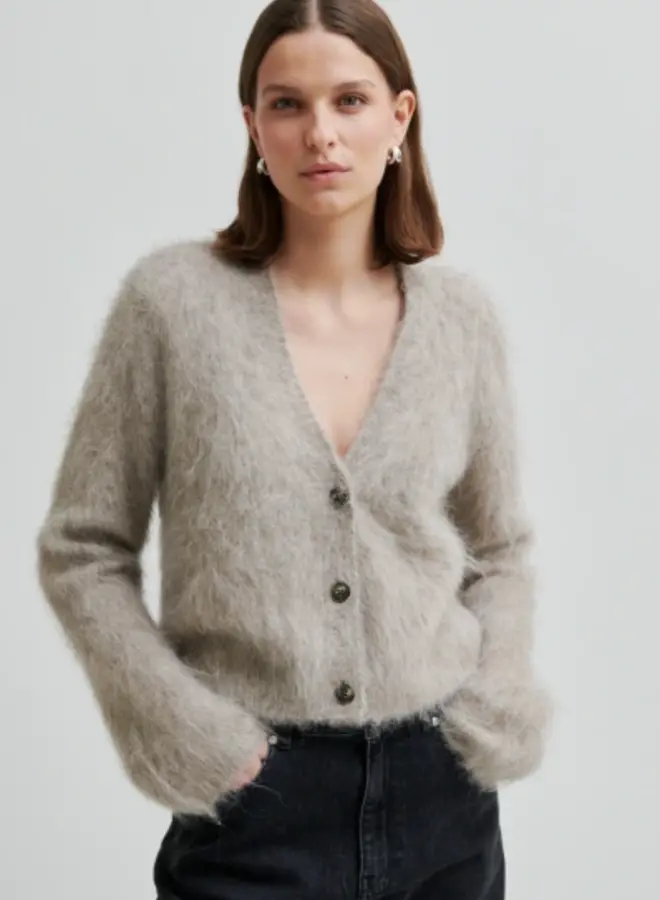 Second F. karla knit cardigan stone