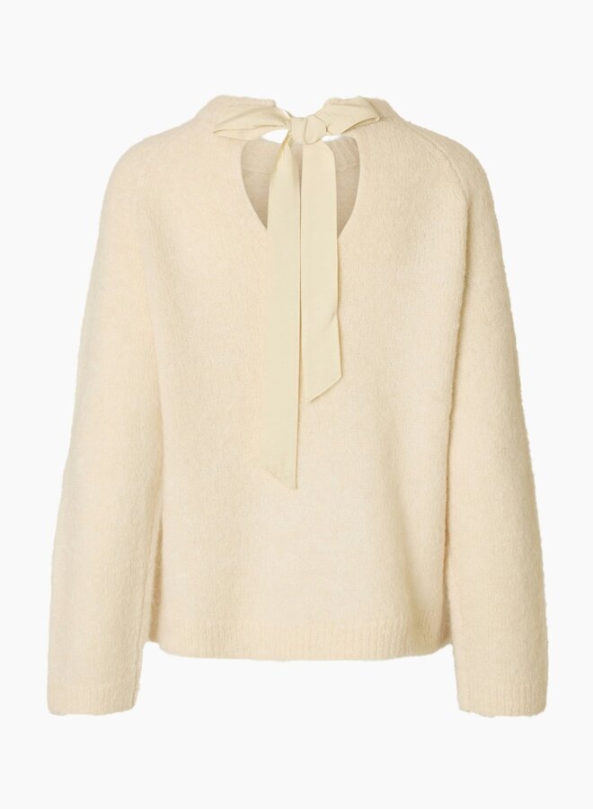 SF W25 gabella knit bow o-neck birch
