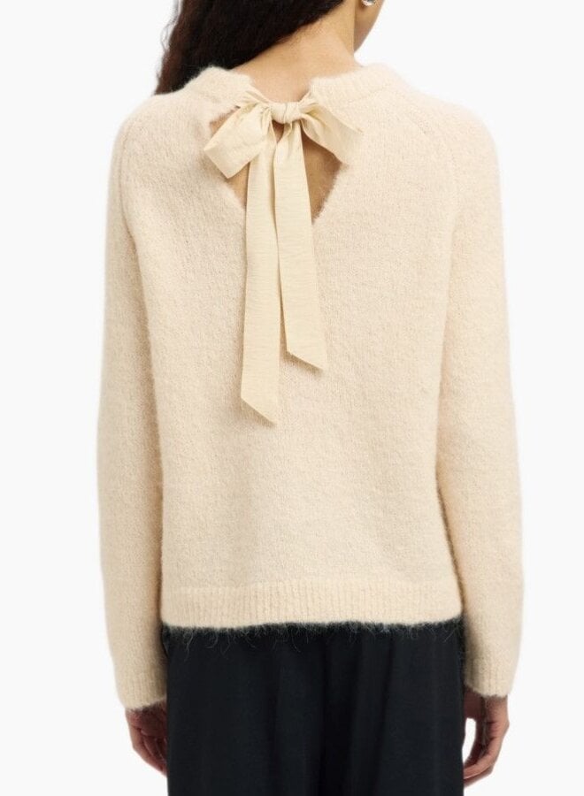 SF W25 gabella knit bow o-neck birch