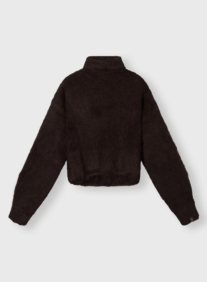 10days cropped knit turtleneck deep wine