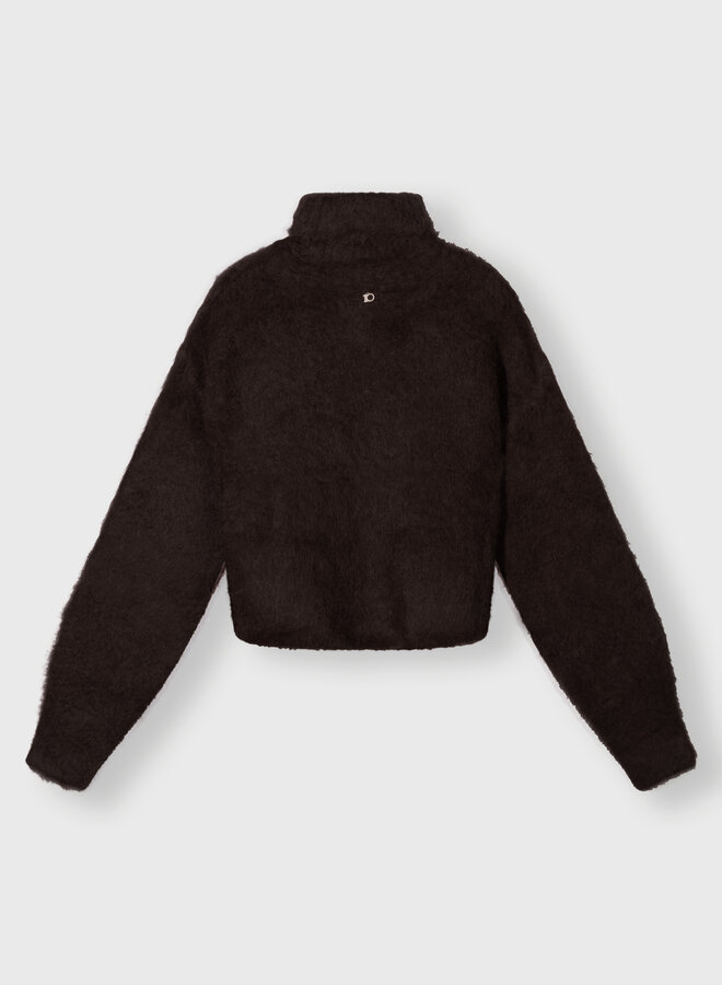 10days cropped knit turtleneck deep wine