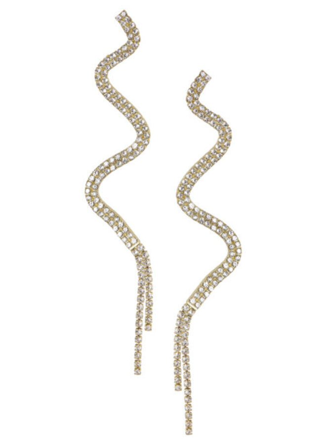 Ellen beekmans lange snake oorstekers met strass