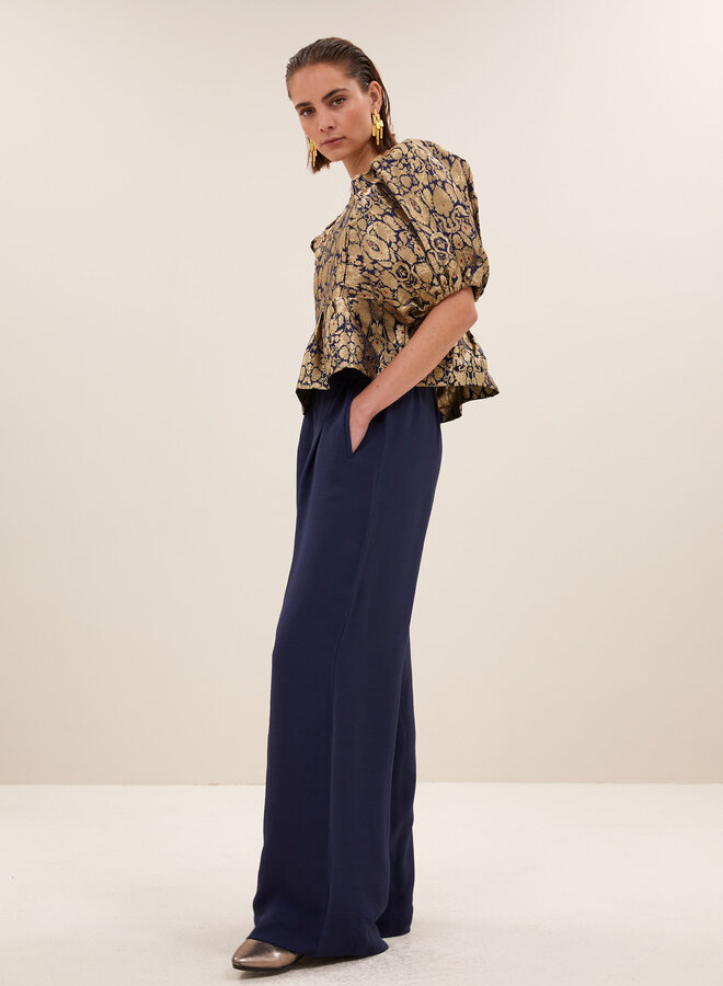 By Bar benji satin stripe pants evening blue