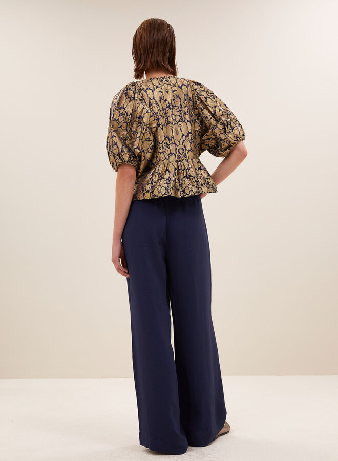 By Bar benji satin stripe pants evening blue