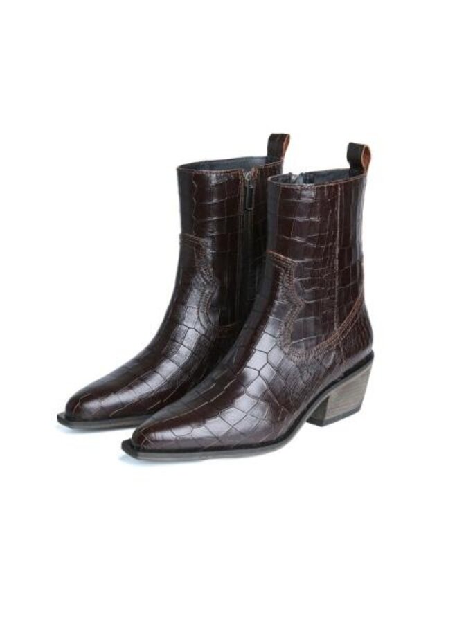 Fds joelle boot croco dark brown