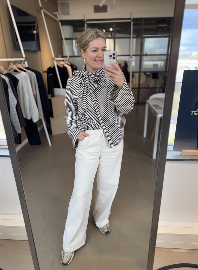 SF charlotte ls scarf top angora stripe