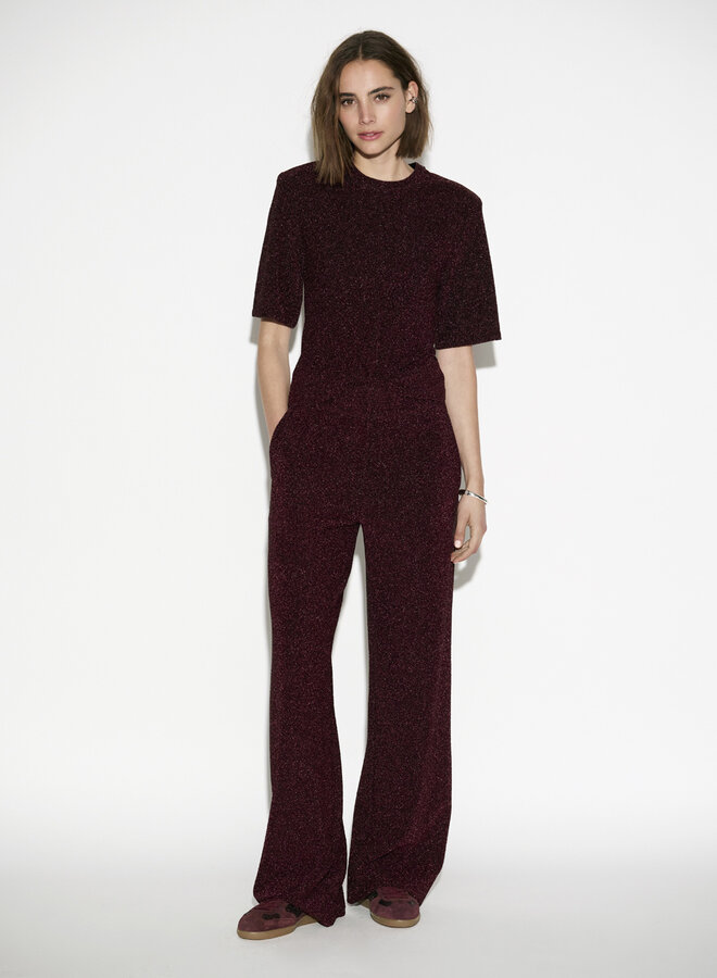 Dante6 noemia lurex pants dark cherry