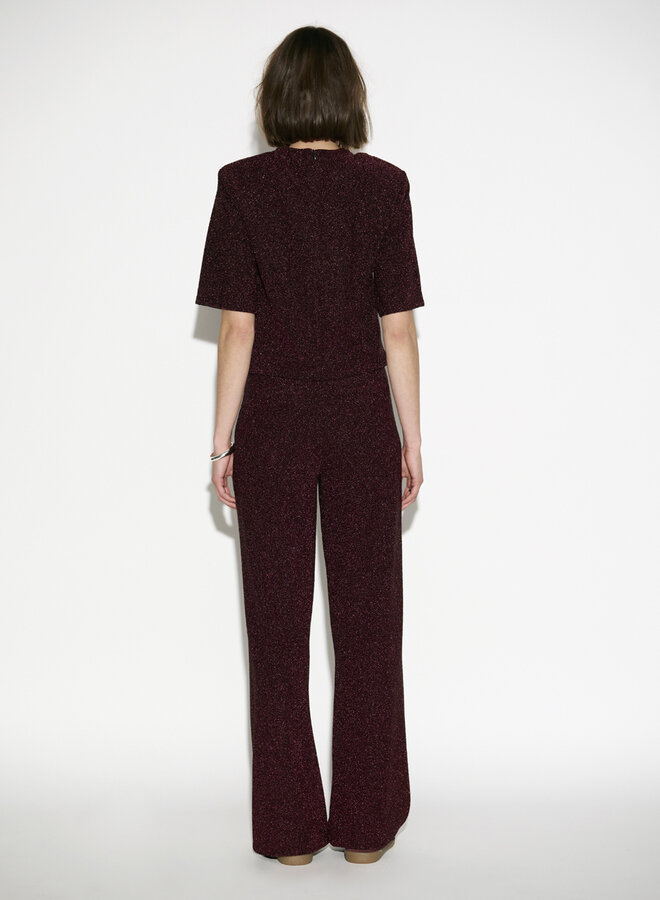 Dante6 noemia lurex pants dark cherry