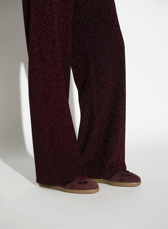 Dante6 noemia lurex pants dark cherry