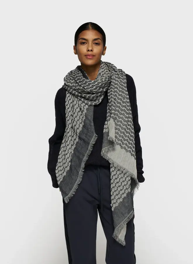 10days scarf ikat dark navy