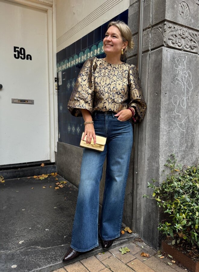 By Bar zasu festive blouse gold