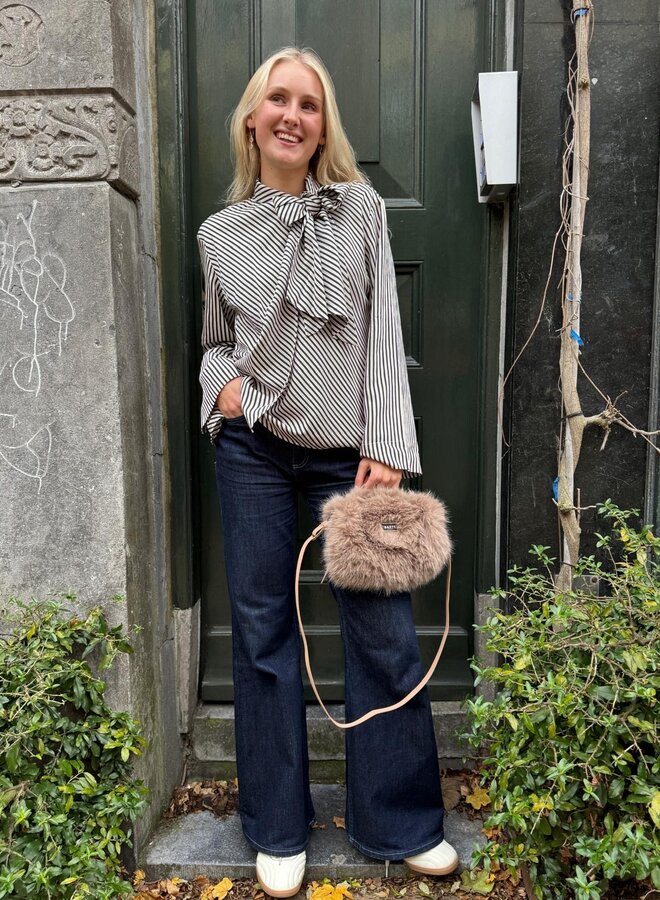 SF charlotte ls scarf top angora stripe