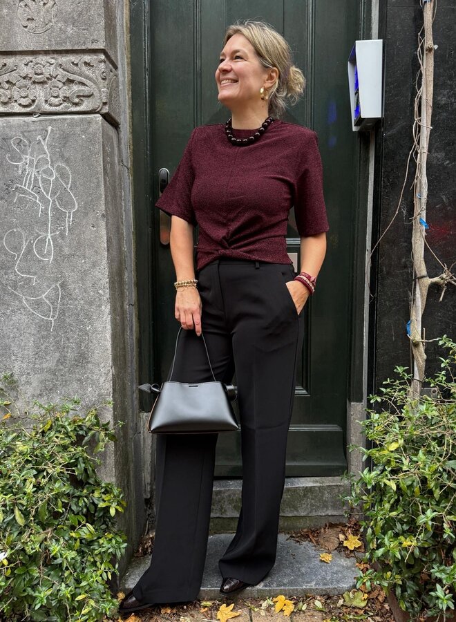 Dante6 fantina lurex top dark cherry