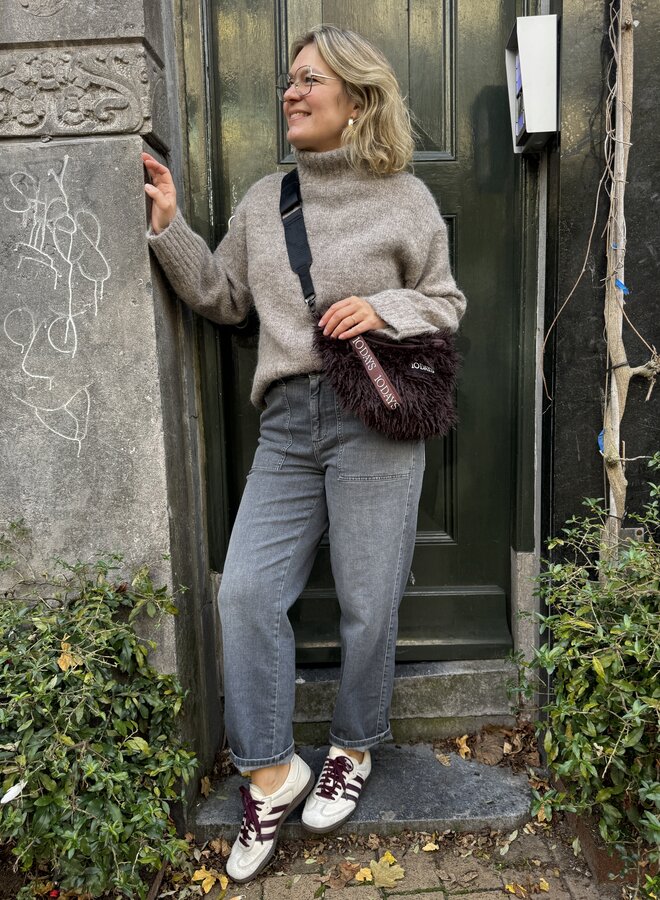 SF gabriella ls knit high neck steel gray