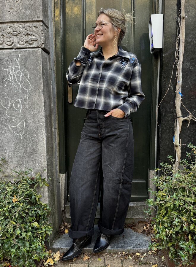 Dante6 eason check embellished blue