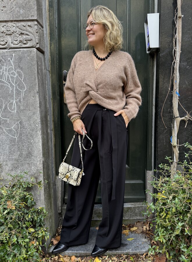 Second F. flare knit dark beige