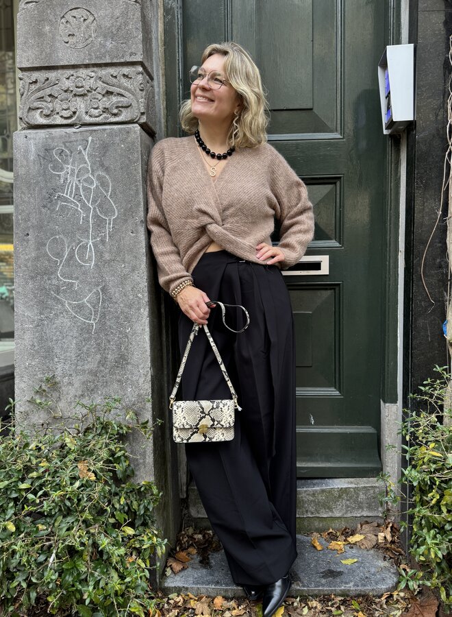 Second F. W25F flare knit dark beige