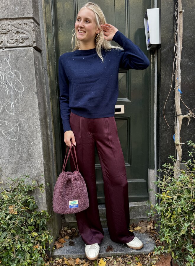 Fabienne C. lidi rhinestone pullover midnight blue