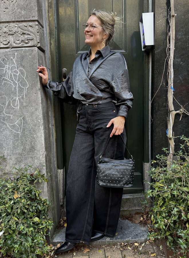 Fds allison satin blouse silvergrey