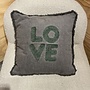Zusss kussen velvet love 45x45 cm donkergroen