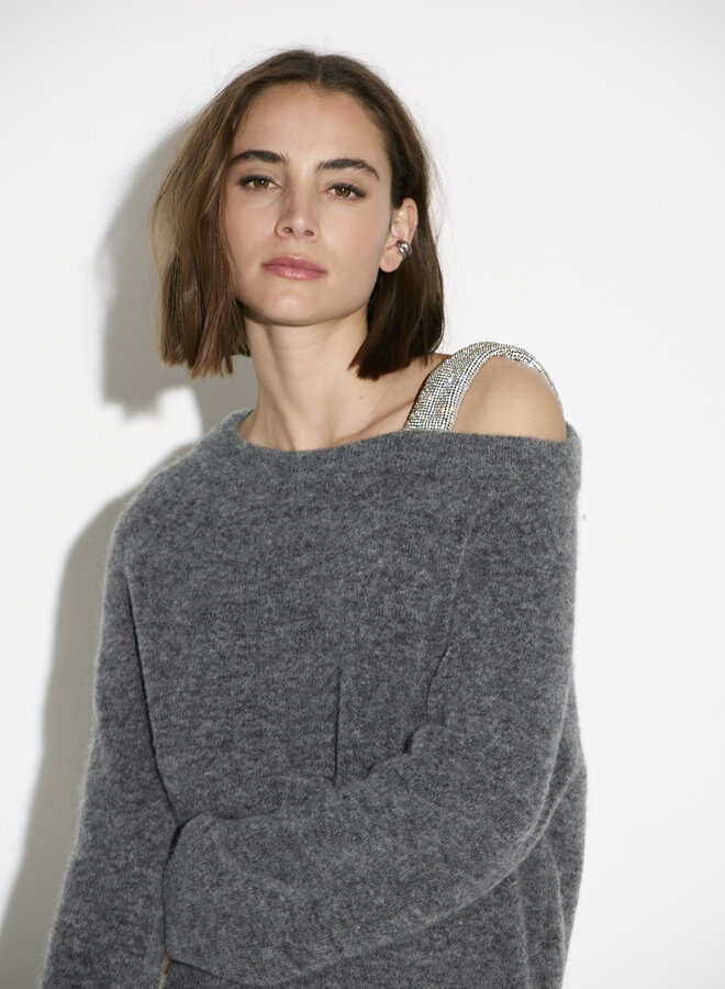 Dante6 yonka glam sweater dark grey
