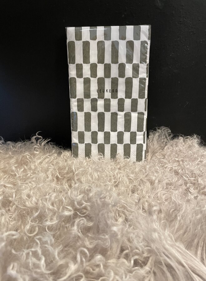 Zusss servetten rechthoek leukerd wit/donkergroen