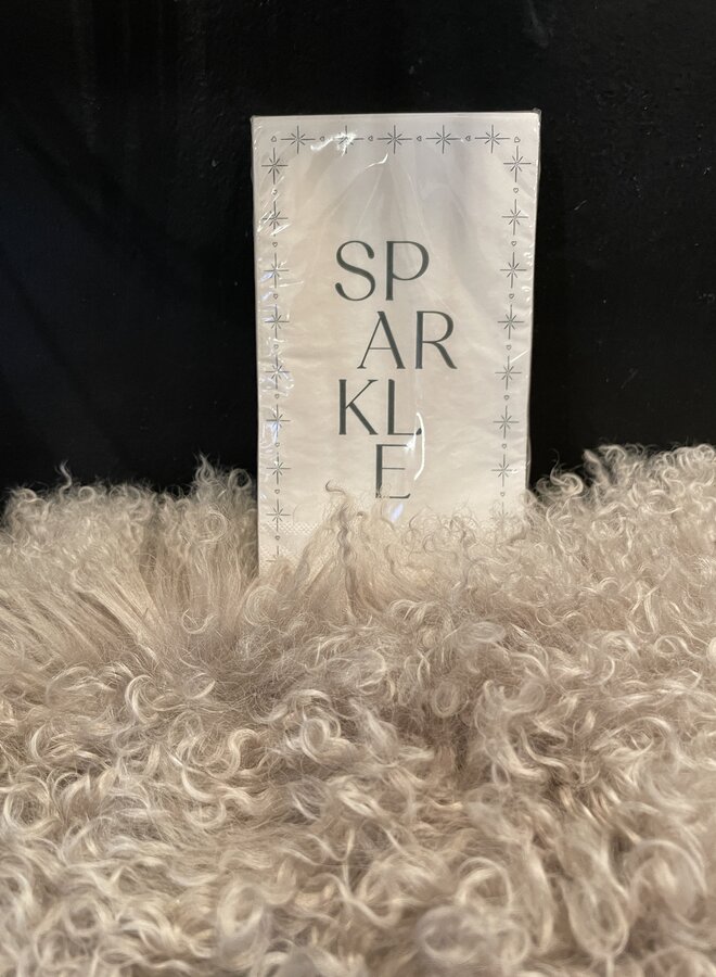 Zusss servetten rechthoek sparkle wit/donkerblauw