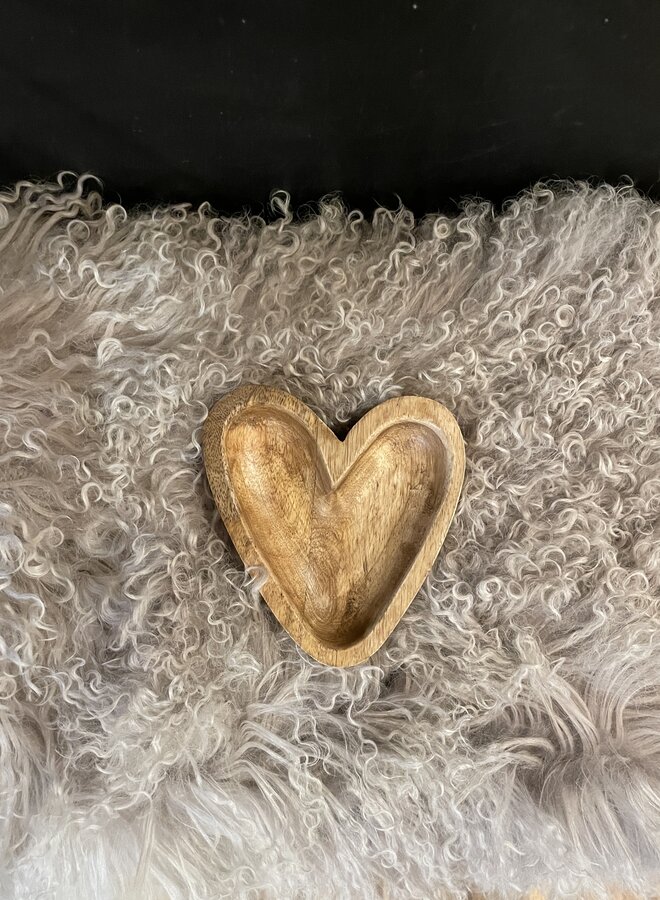Zusss houten kom hartje S naturel