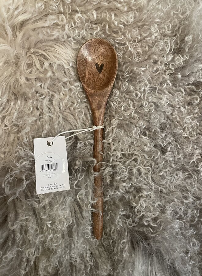 Zusss lepel hout hartje naturel