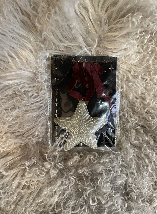 Zusss kersthanger kralen ster zilver