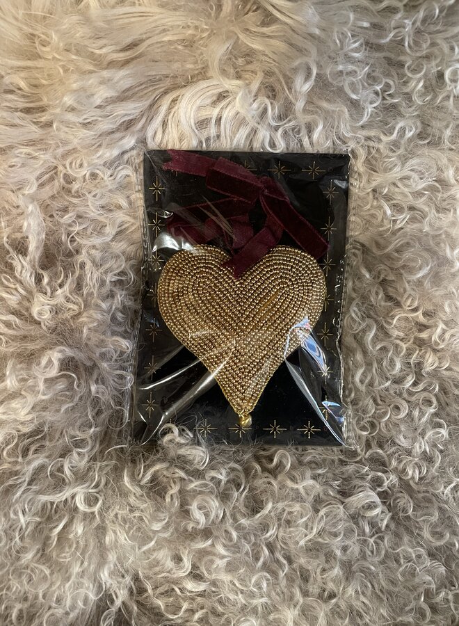 Zusss kersthanger kralen hartje goud