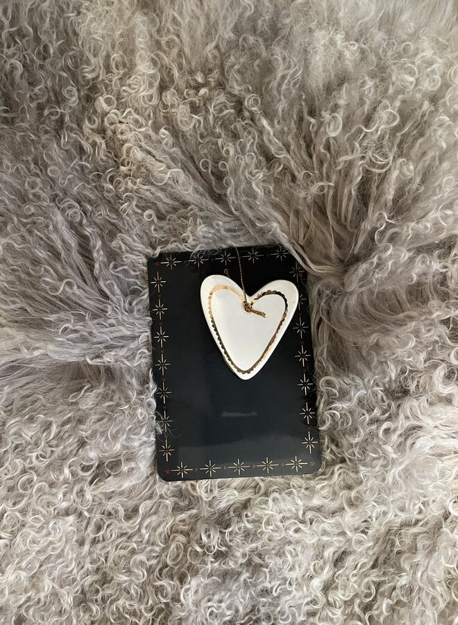 Zusss kersthanger keramiek hartje wit