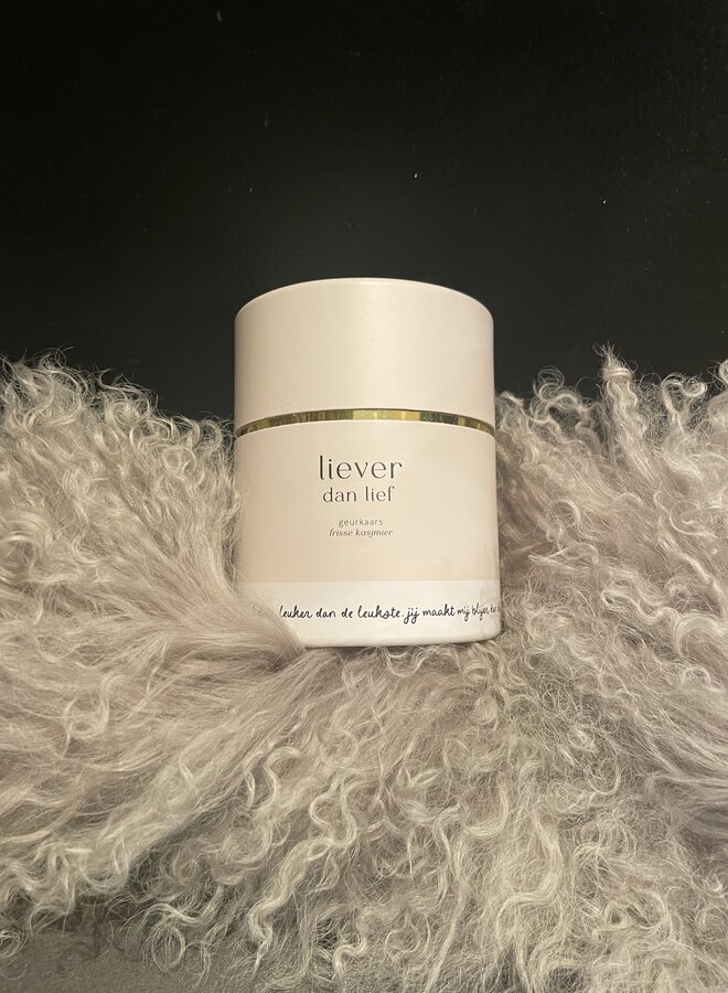 Zusss geurkaars glas in koker liever dan lief off white