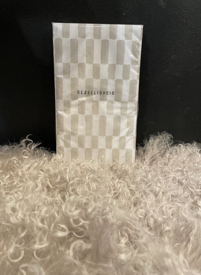 Zusss servetten rechthoek gezelligheid wit/zand