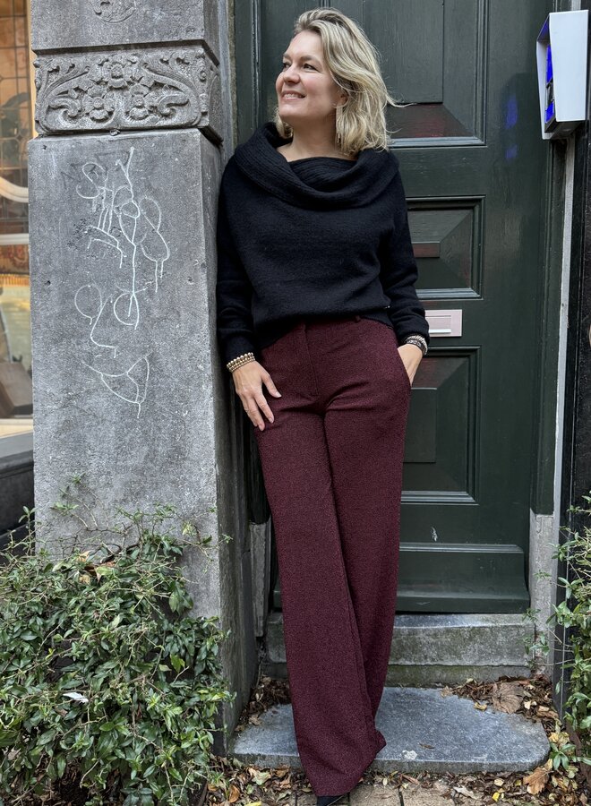 Dante6 noemia lurex pants dark cherry