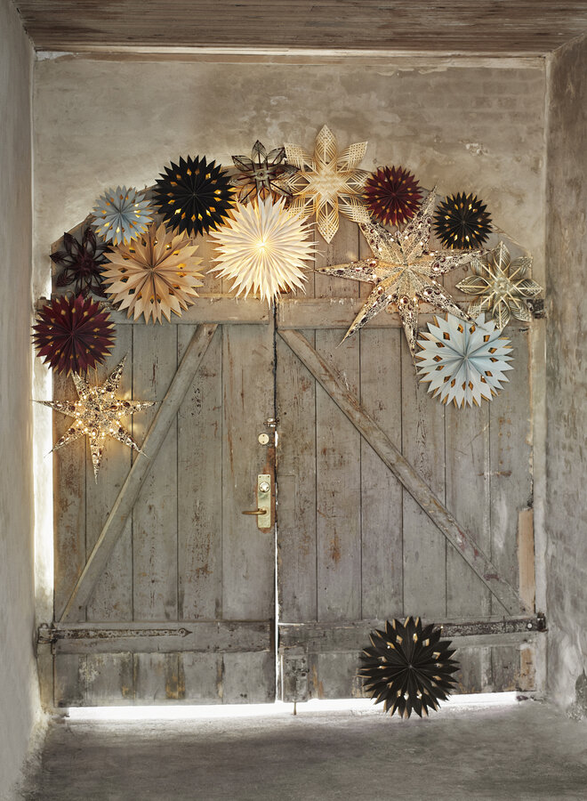 Madam Stoltz veneer paper star w lights 50DB