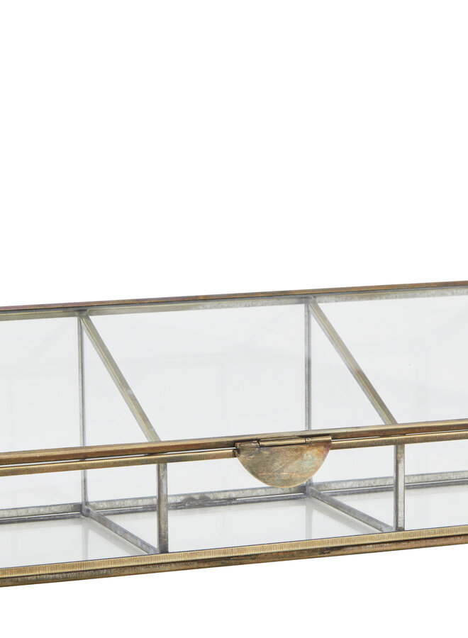 Madam Stoltz glass box partitioned 30x10x9cm