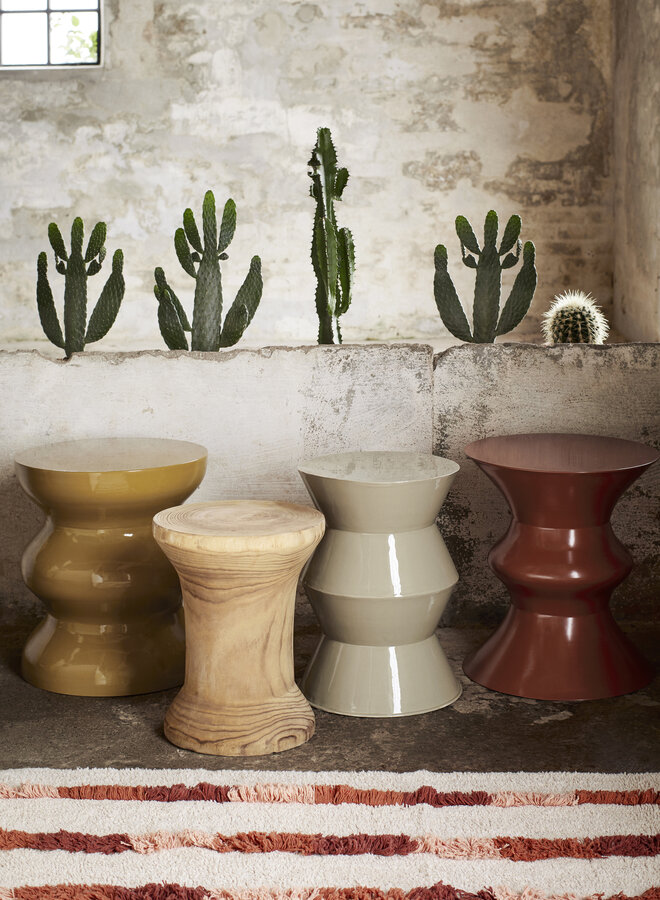 Madam Stoltz iron stool / table brown di40xh46