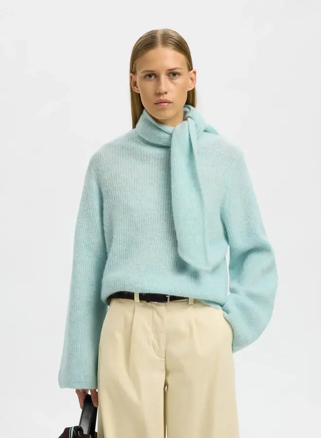 SF lulu bow knit blue glow