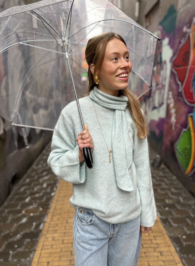 SF lulu bow knit blue glow