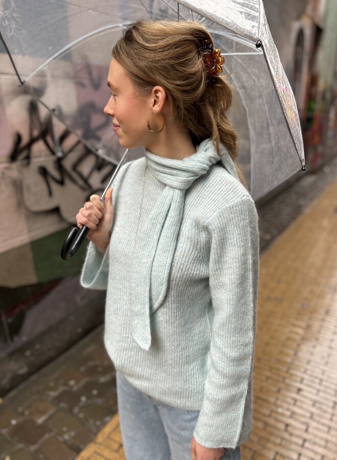 SF lulu bow knit blue glow