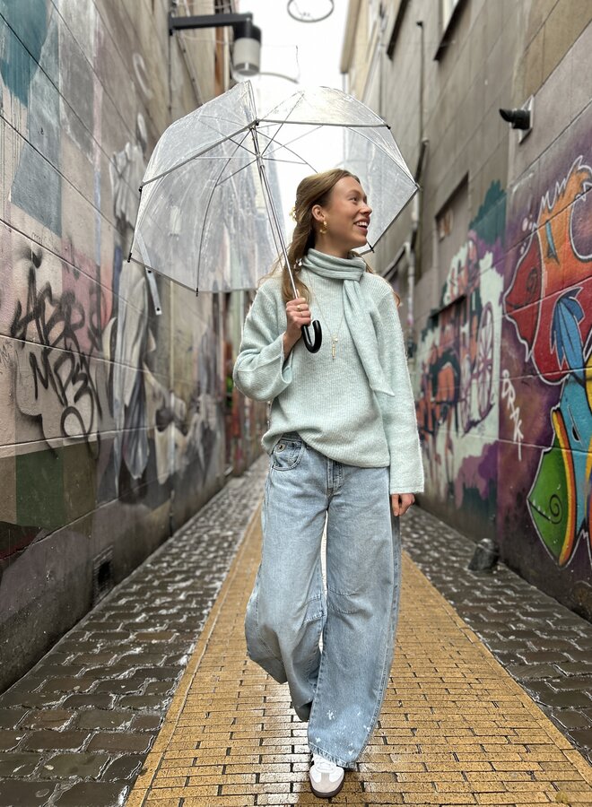 SF lulu bow knit blue glow