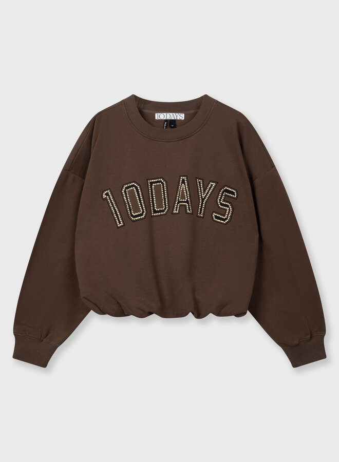 10days pleated sweater 10days dark truffle